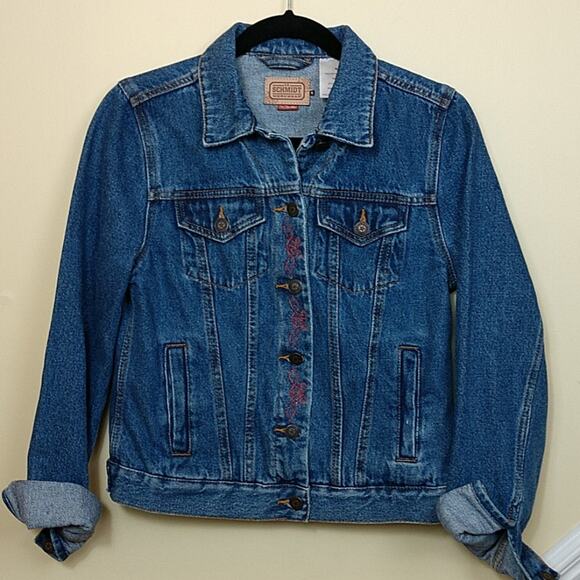 C.E. Schmidt Embellished Denim Jeans Jacket size Small - Picture 2 of 7